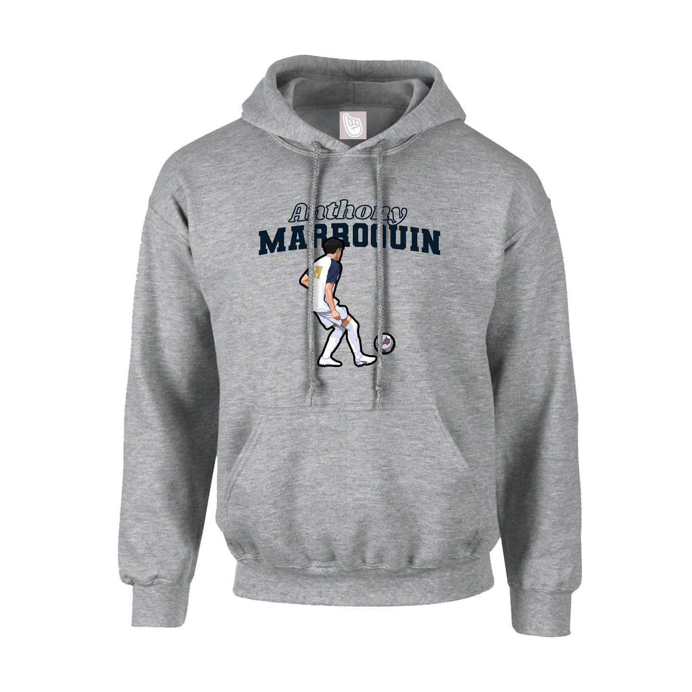 Youth Hoodie — Name Arch in Grey