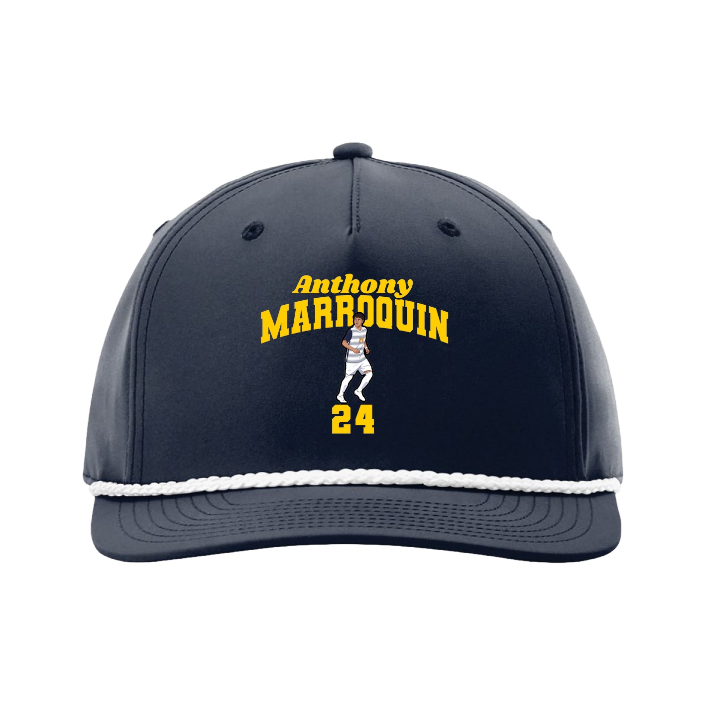 Five-Panel Classic Rope Cap — Signature Arch in Navy