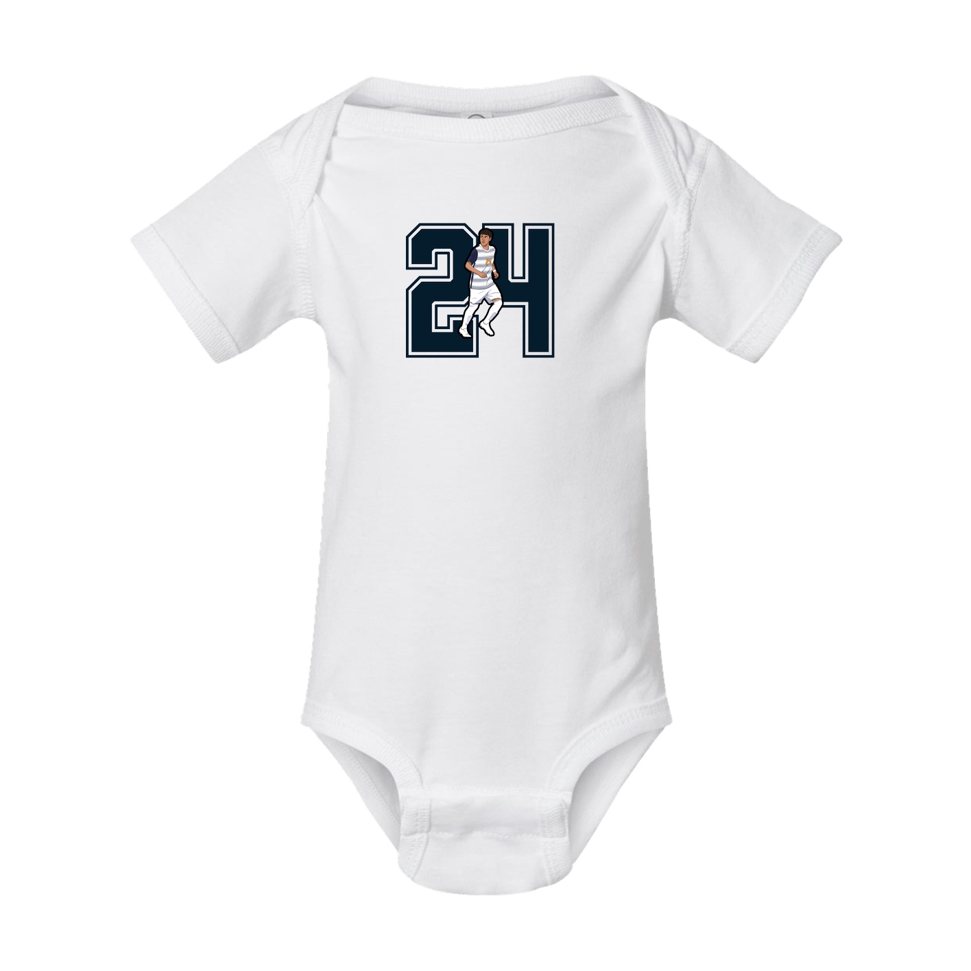 Baby Onesie — Number in White