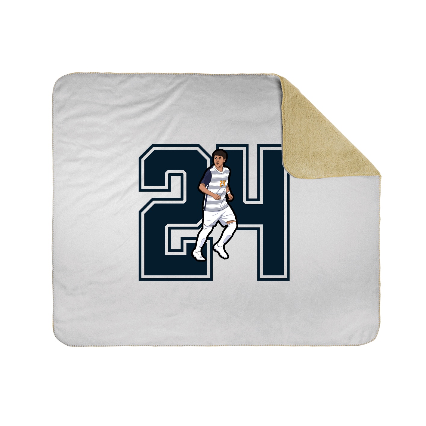 Throw Blanket — Number in White