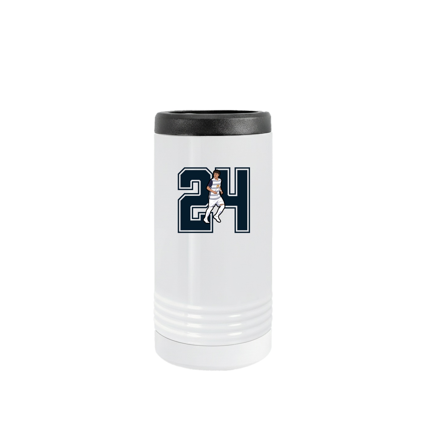 Slim Beverage Holder — Number in White