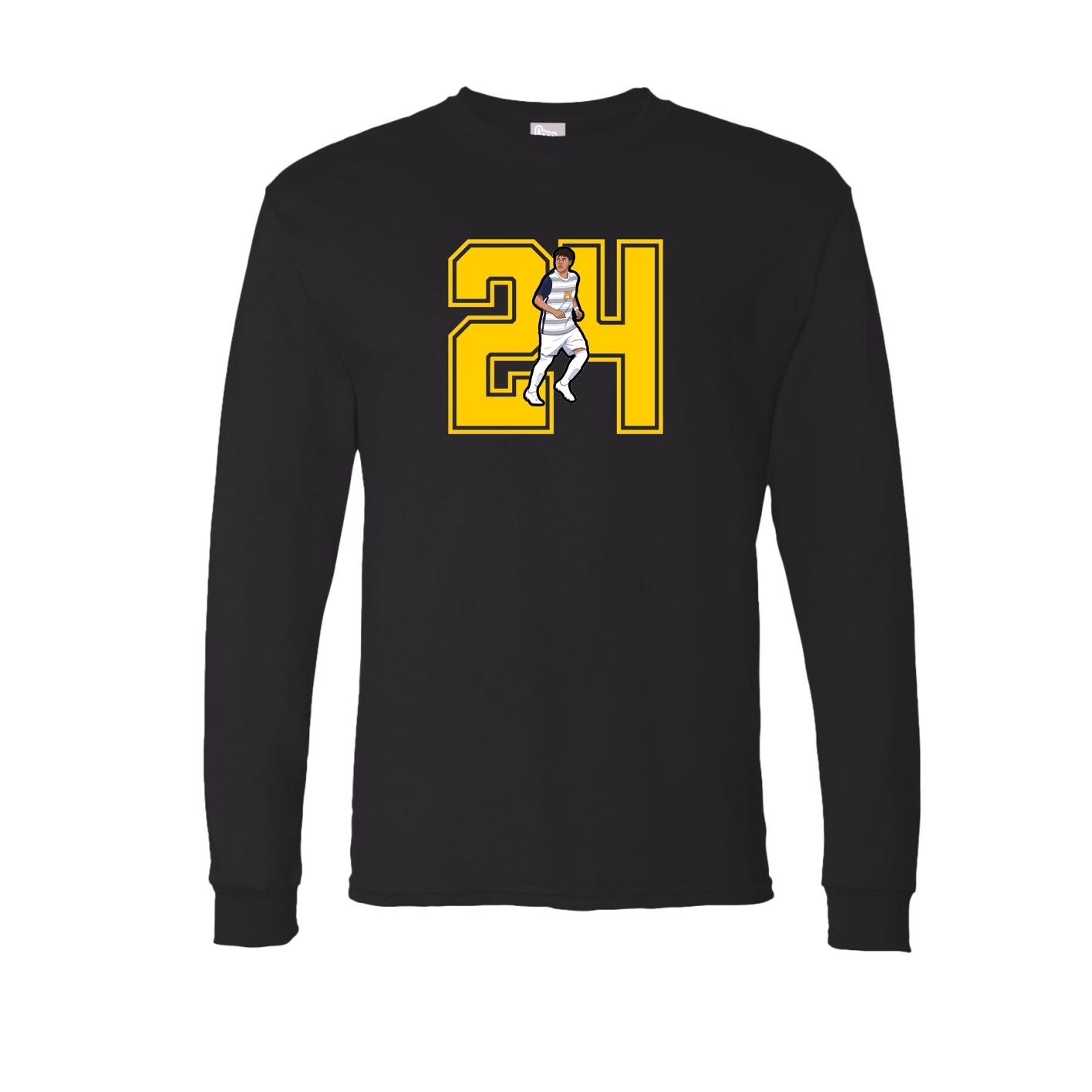 Long Sleeve Tee — Number in Black