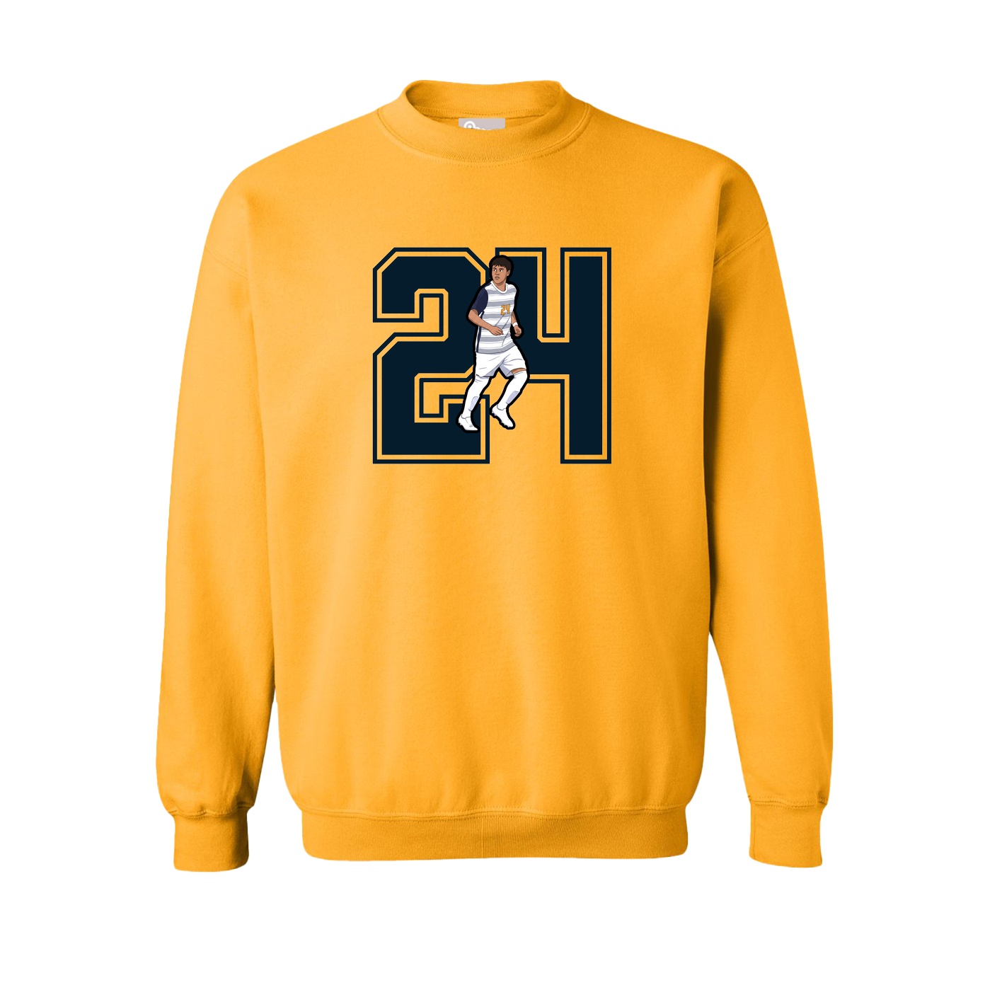Fleece Crew — Number in Gold