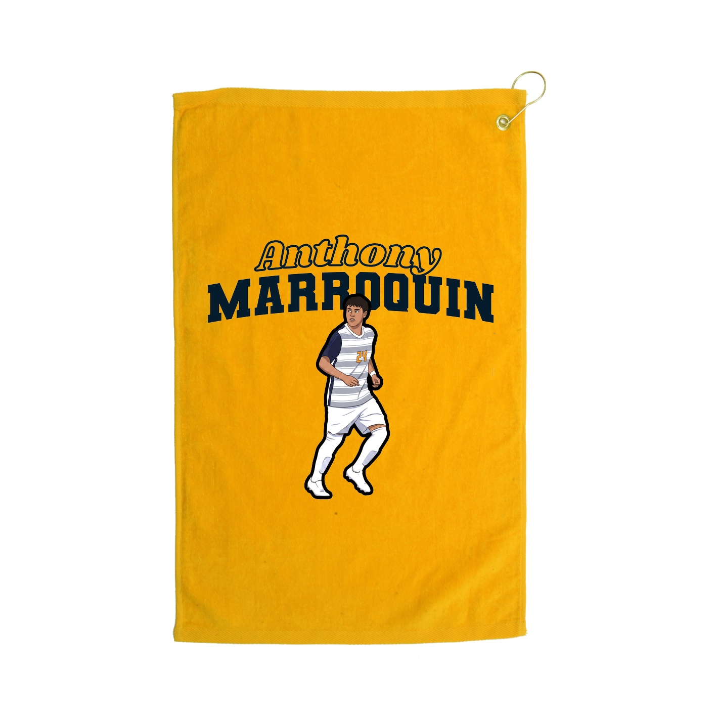 Golf Towel — Name Arch in Gold