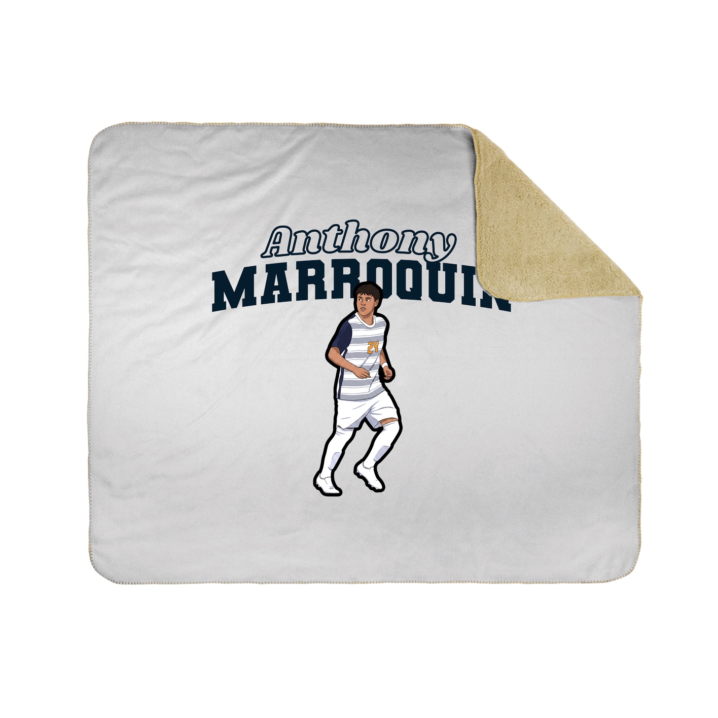 Throw Blanket — Name Arch in White