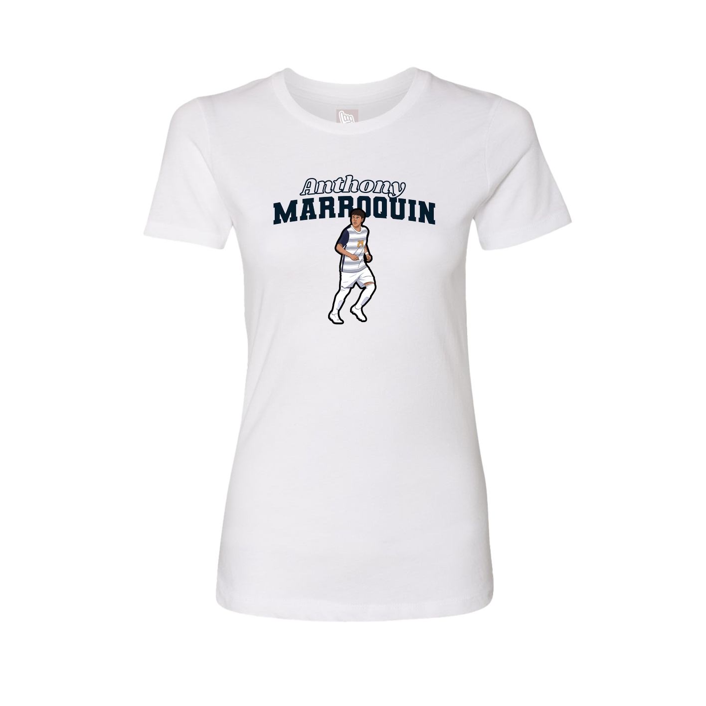 Womens Tee — Name Arch in White