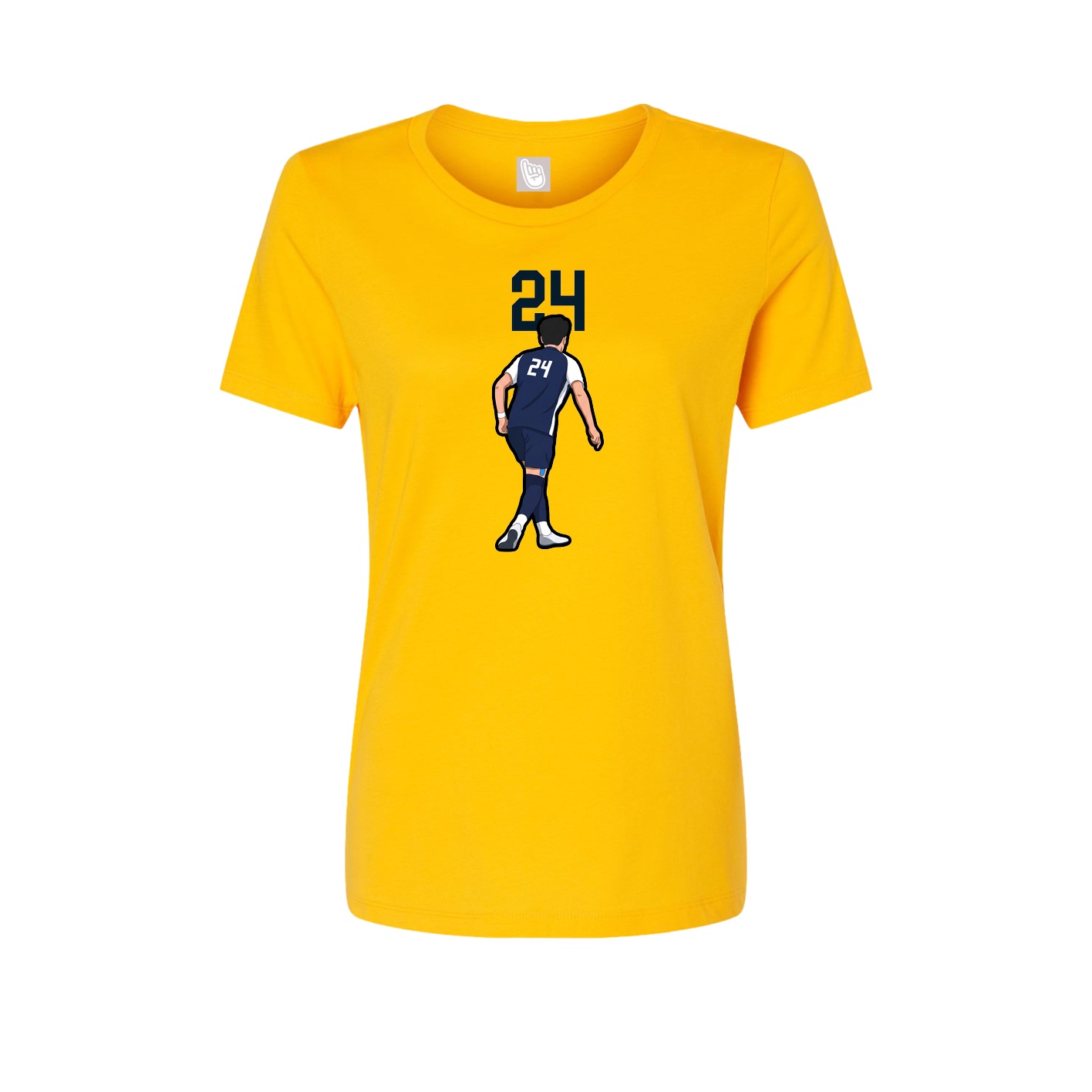 Womens Tee — Number Top in Gold