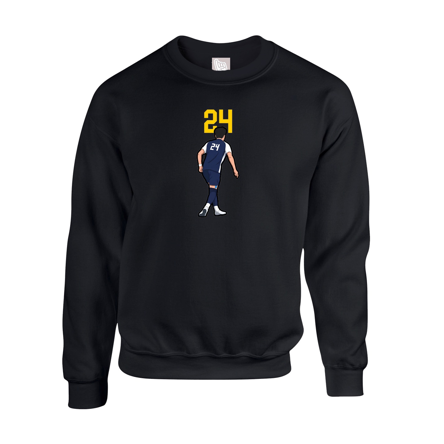 Fleece Crew — Number Top in Black