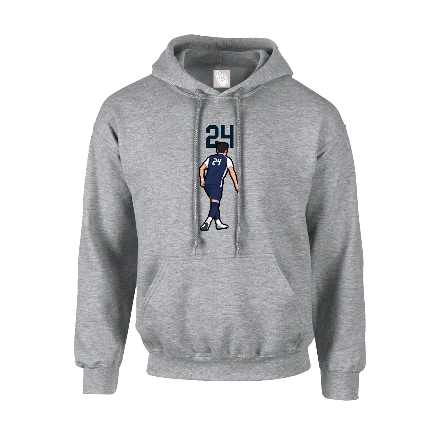 Youth Hoodie — Number Top in Grey