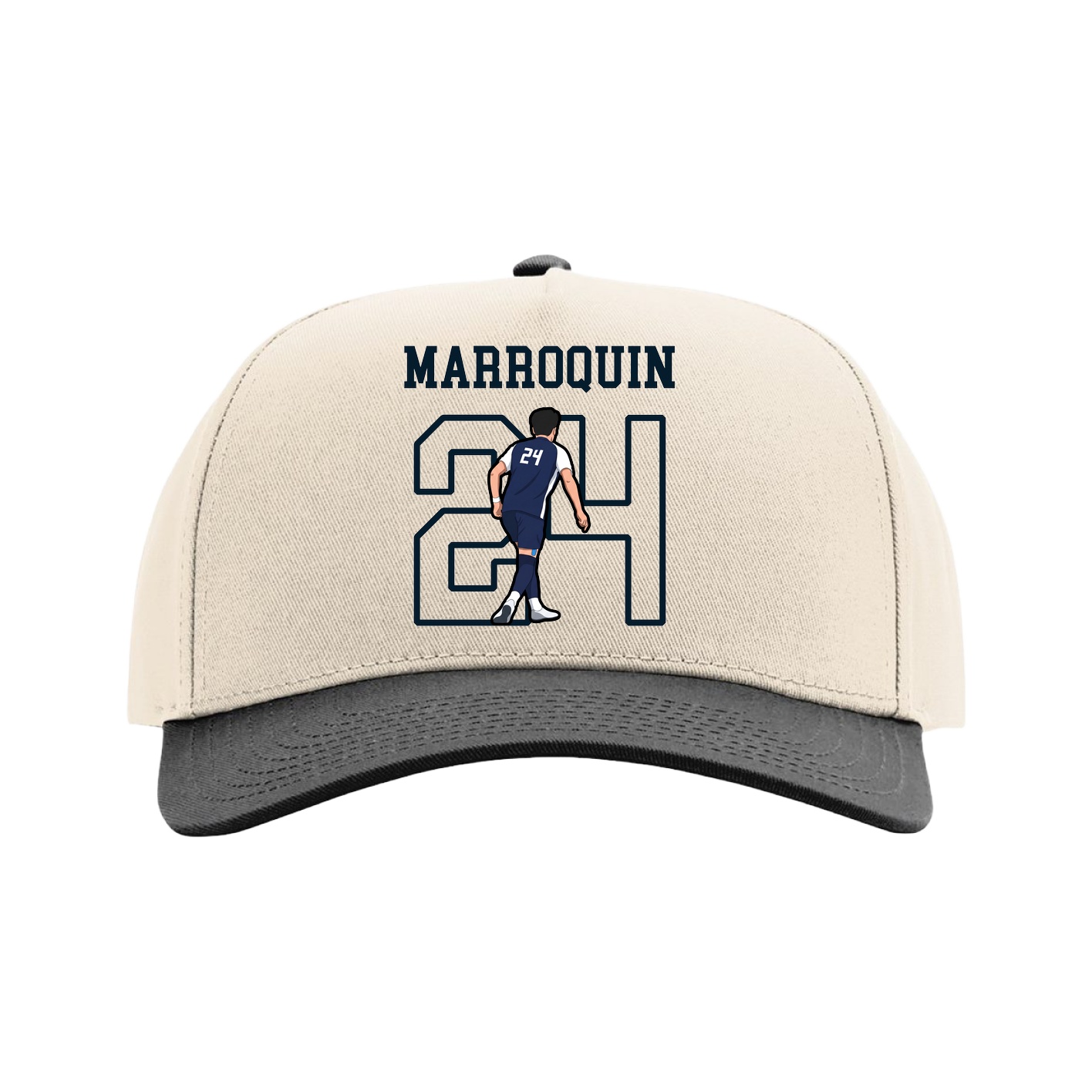 Full Fabric Five-Panel Champ Cap — Shirsey in Cream/Black