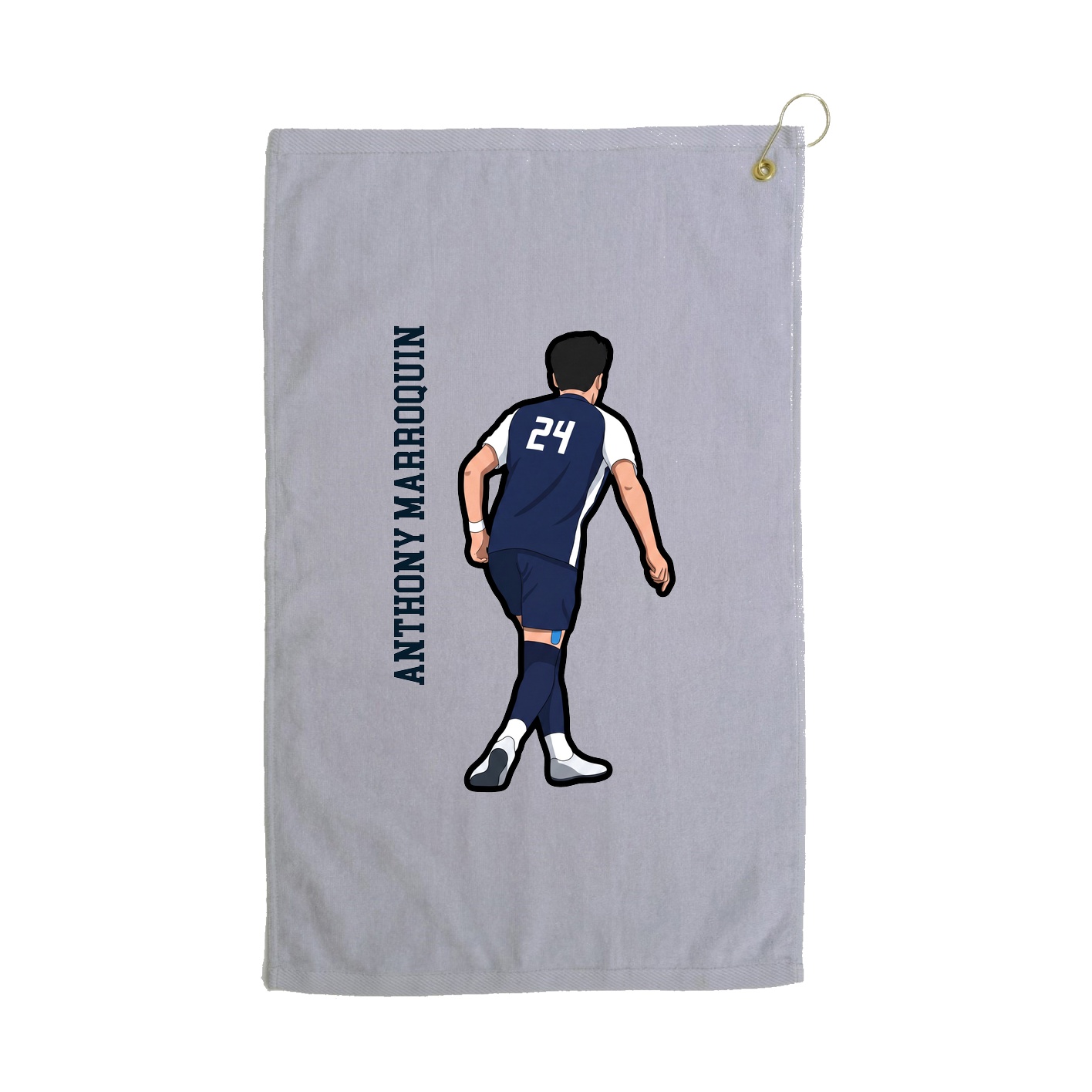 Golf Towel — Name Vertical in Grey