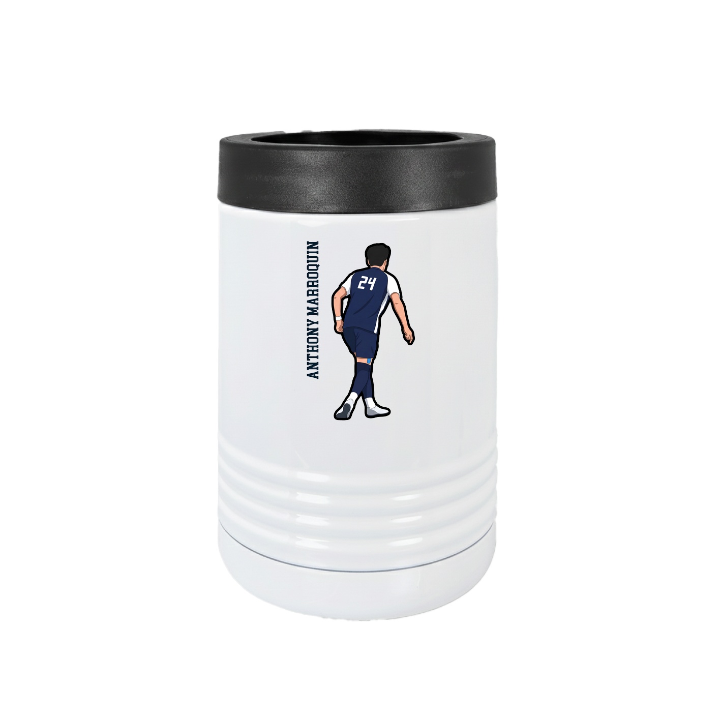 Beverage Holder — Name Vertical in White