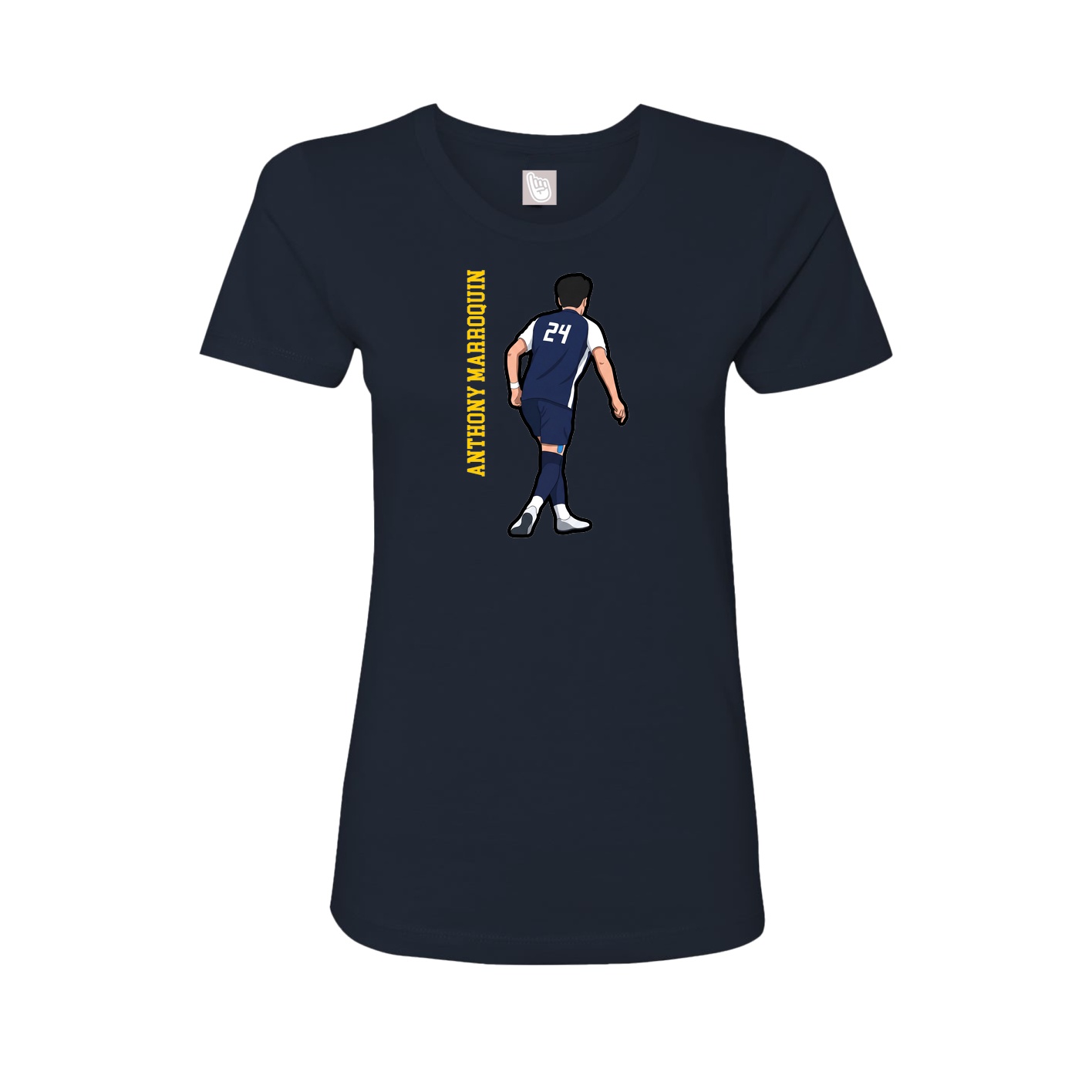 Womens Tee — Name Vertical in Navy