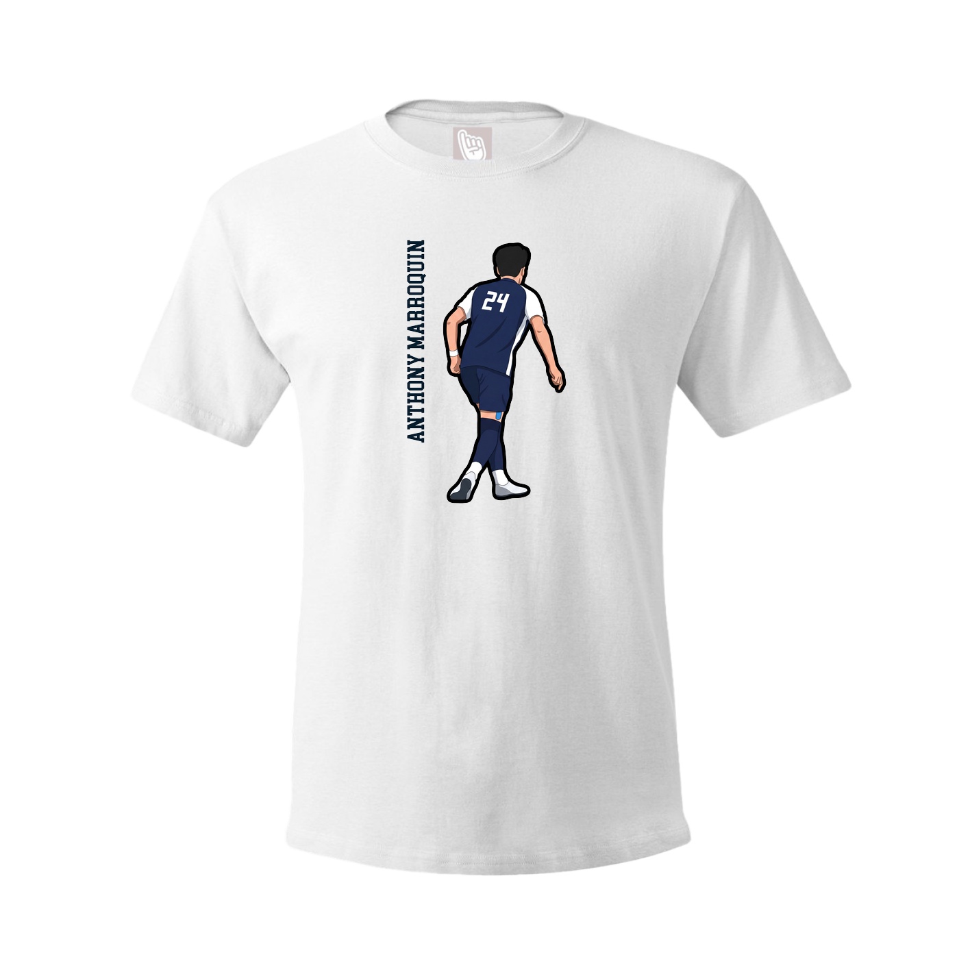 Youth Tee — Name Vertical in White
