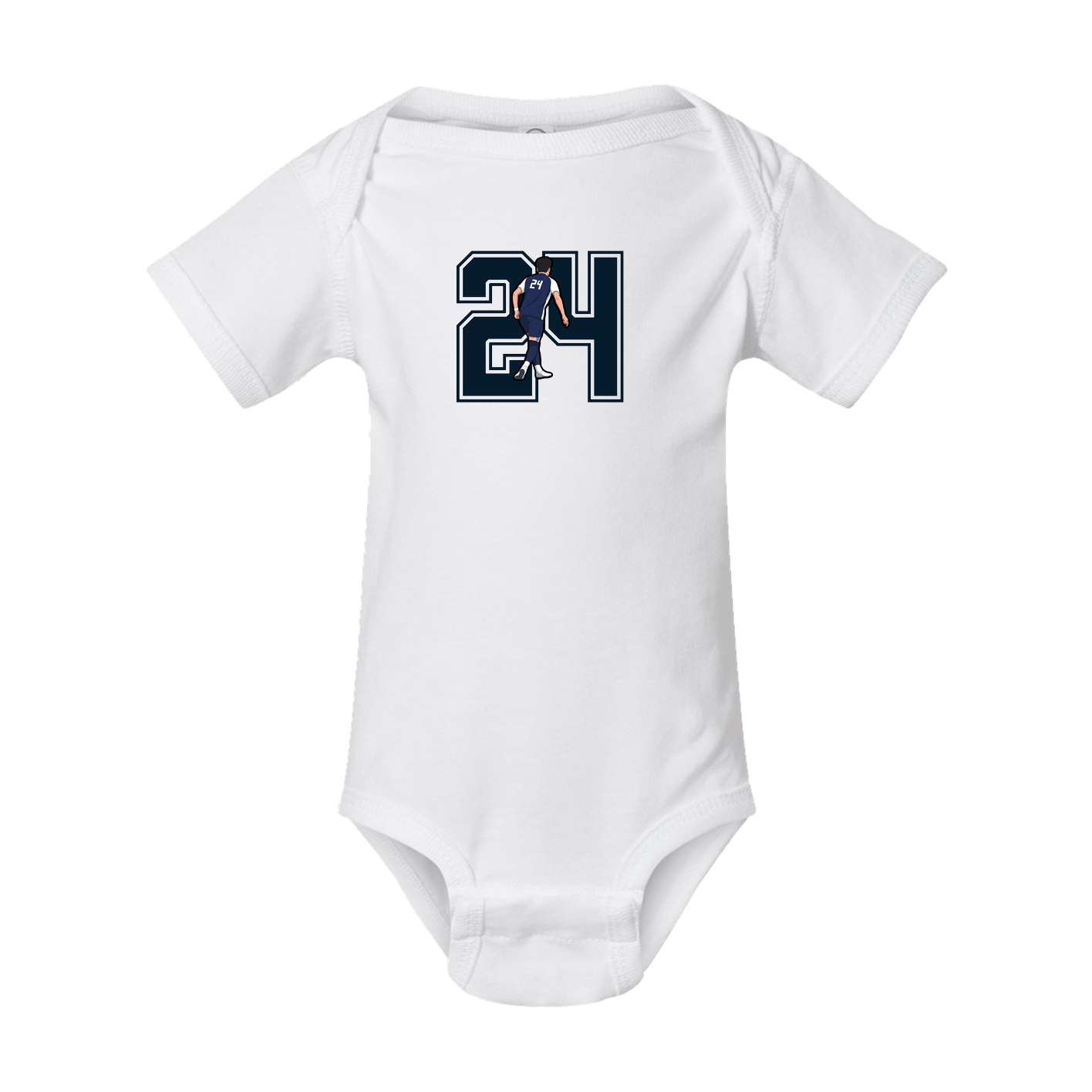 Baby Onesie — Number in White