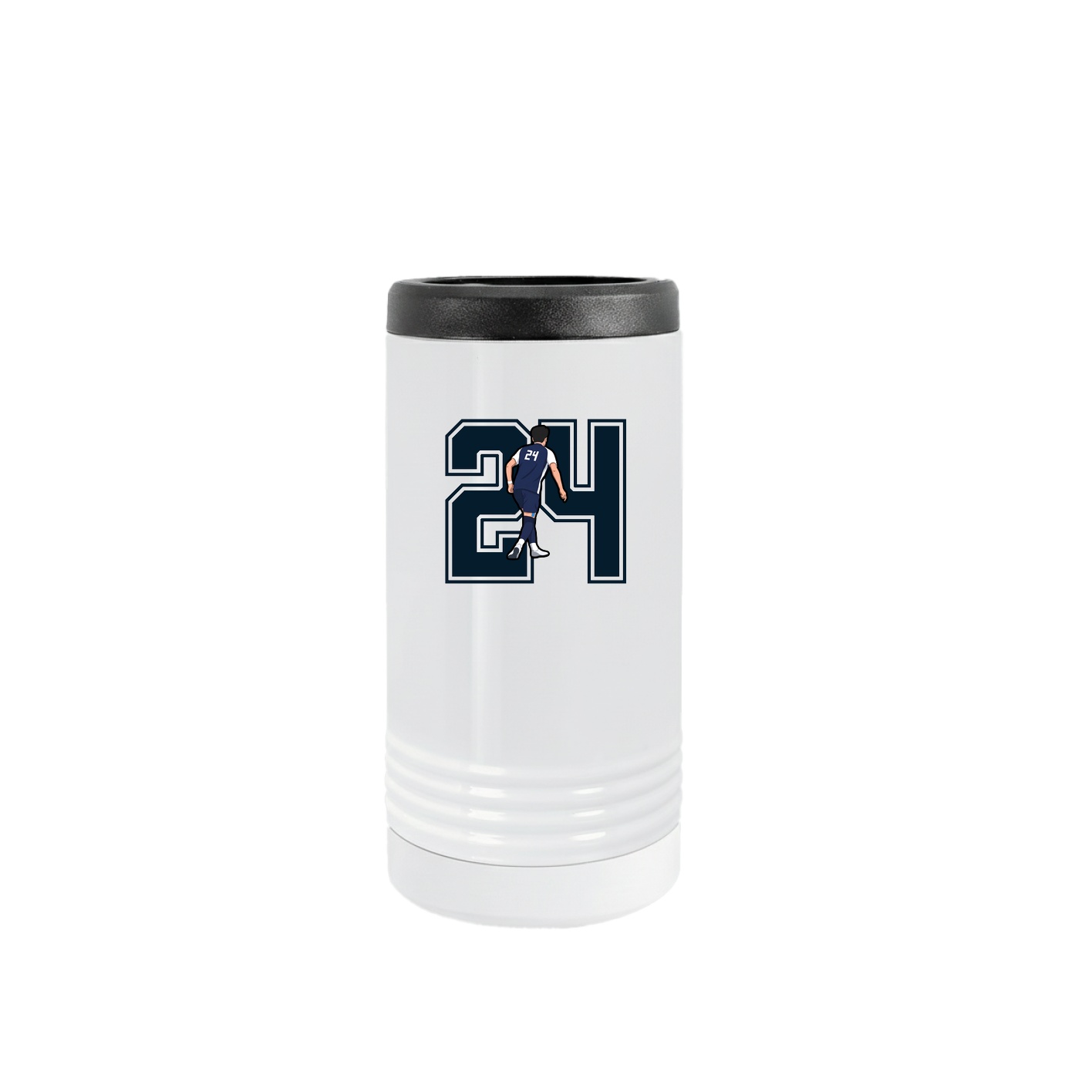 Slim Beverage Holder — Number in White