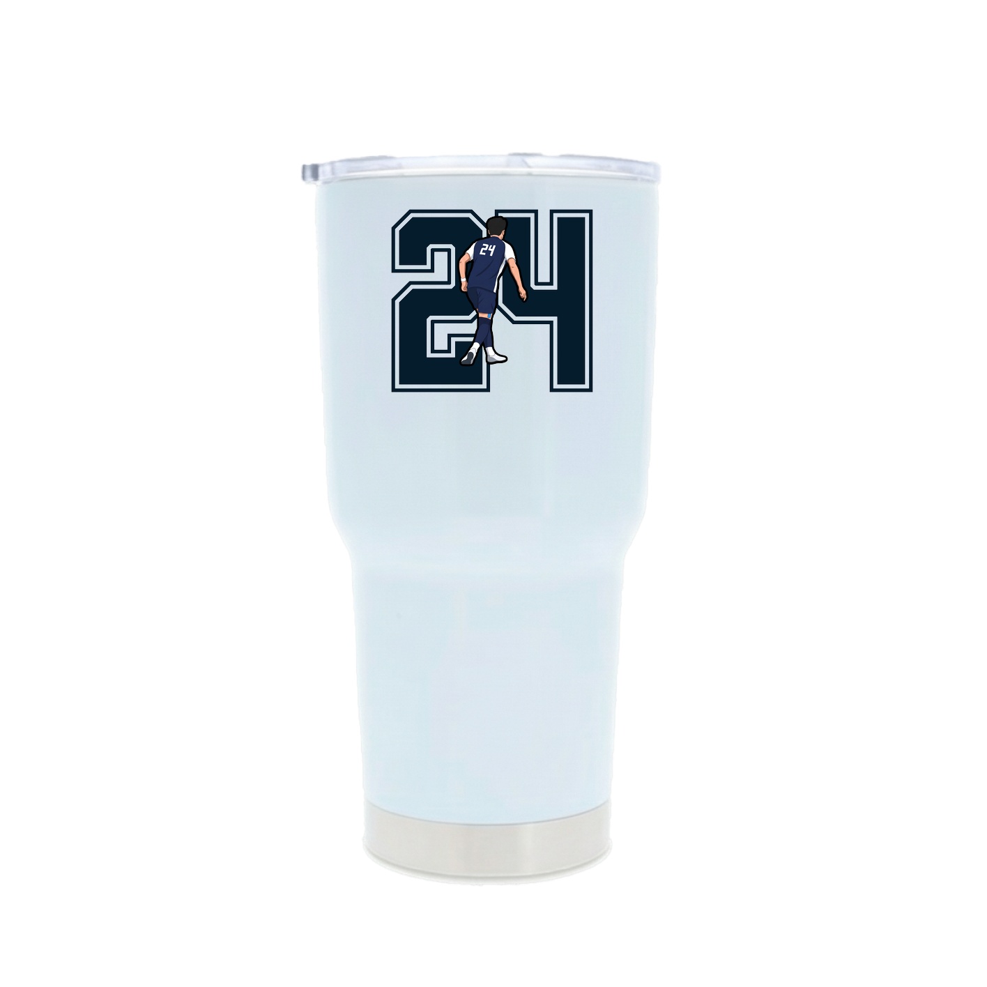 30oz Stainless Steel Tumbler — Number in White