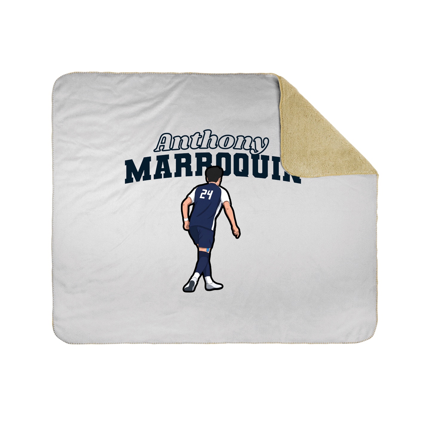 Throw Blanket — Name Arch in White