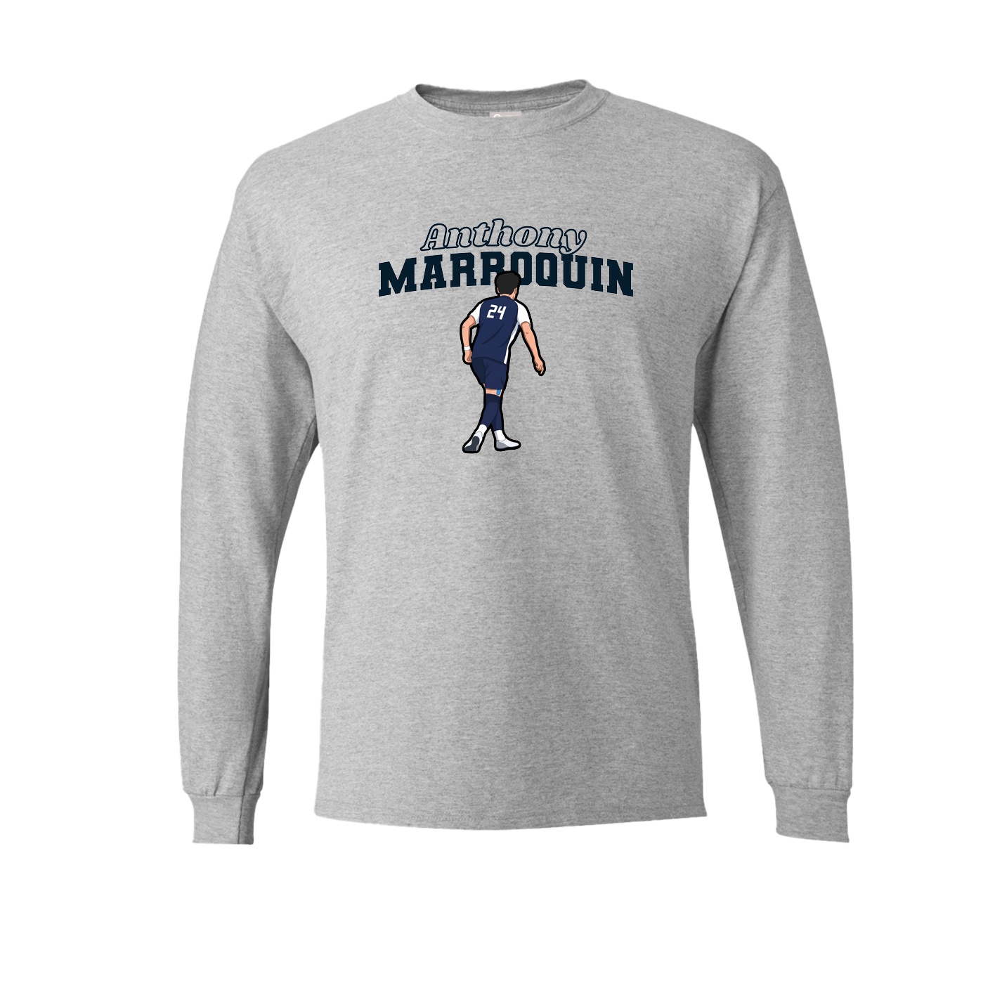 Long Sleeve Tee — Name Arch in Grey