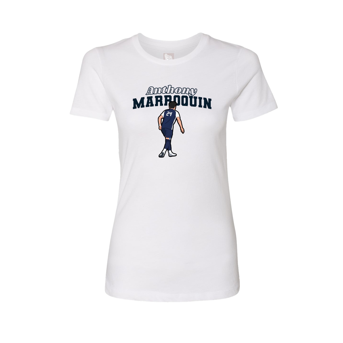 Womens Tee — Name Arch in White