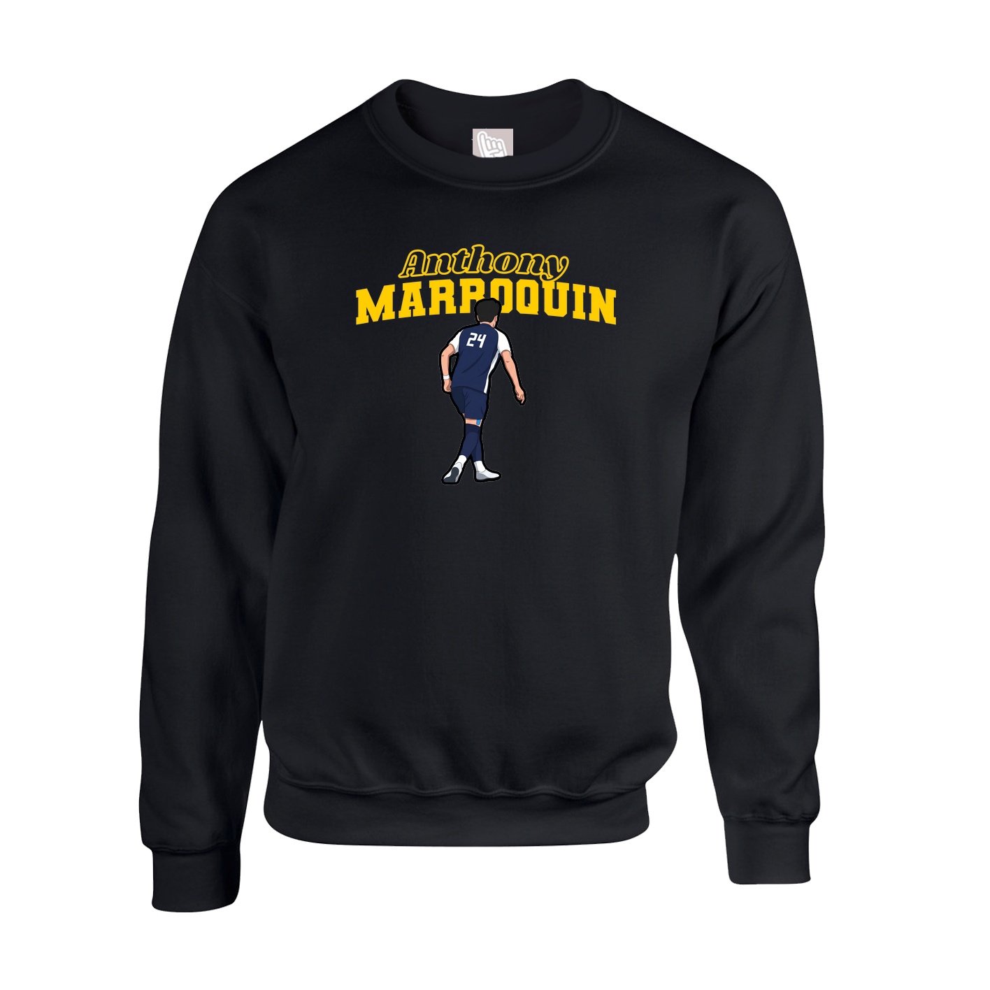 Fleece Crew — Name Arch in Black