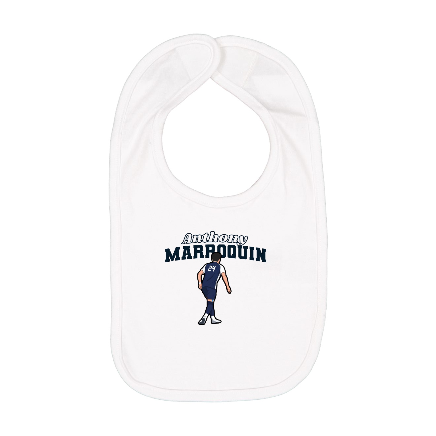 Infant Bib — Name Arch in White