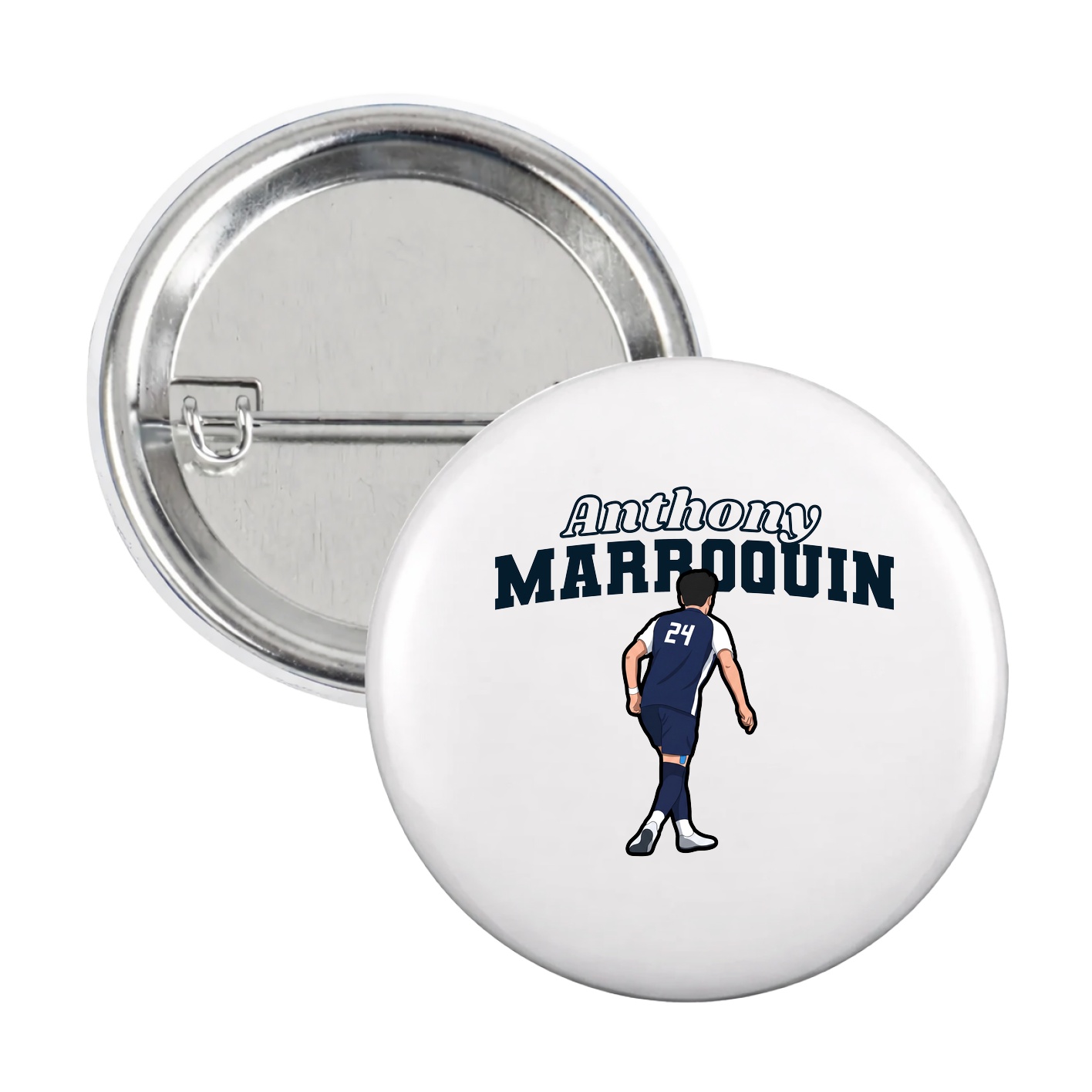 Game Day Button — Name Arch in White