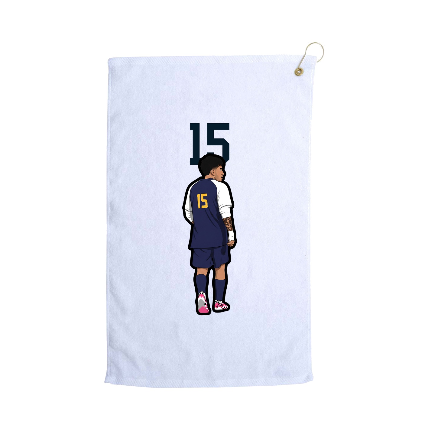 Golf Towel — Number Top in White