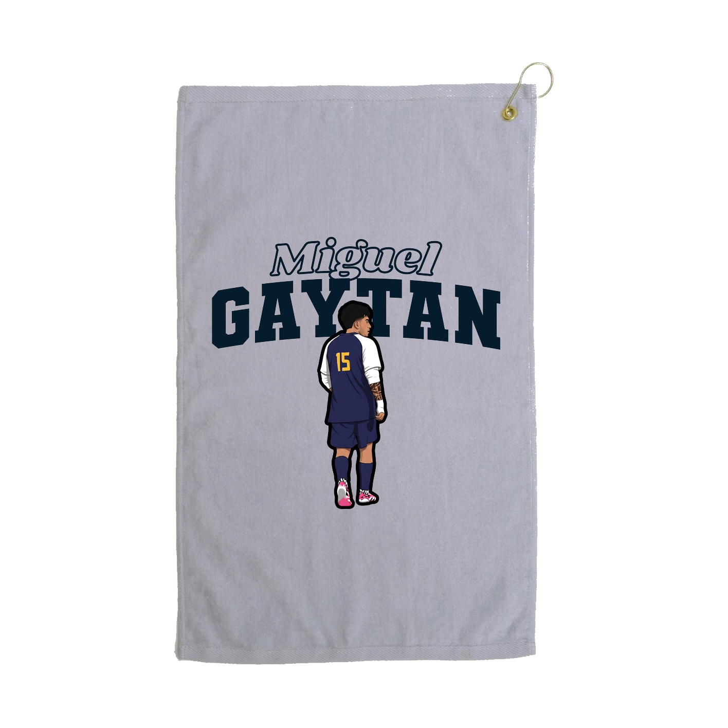 Golf Towel — Name Arch in Grey