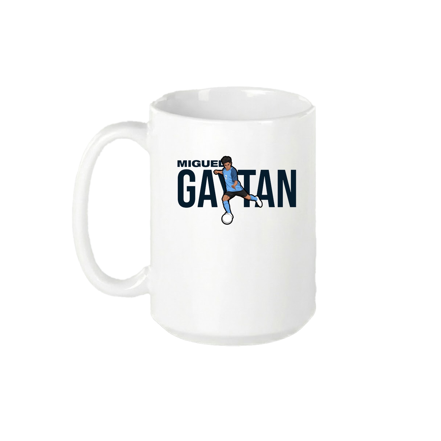 15oz Coffee Mug — Player Name in White