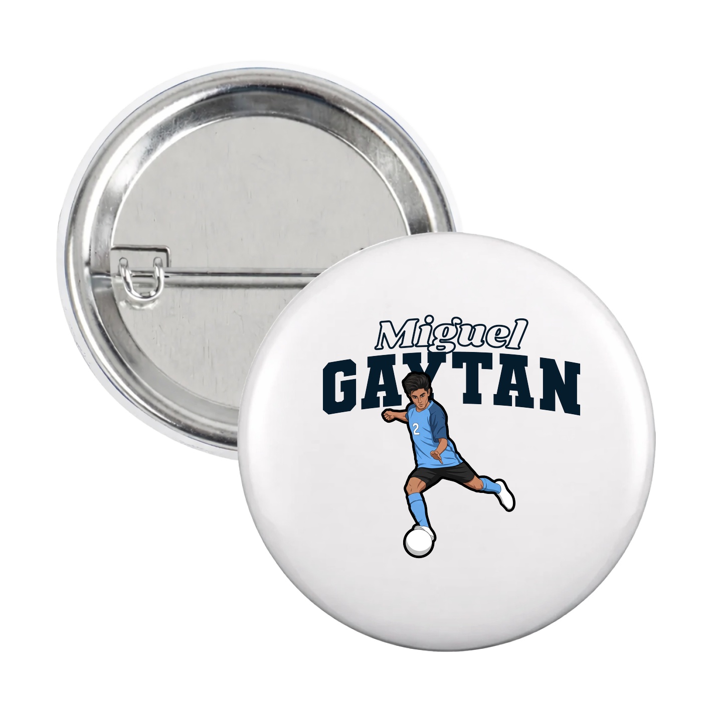 Game Day Button — Name Arch in White