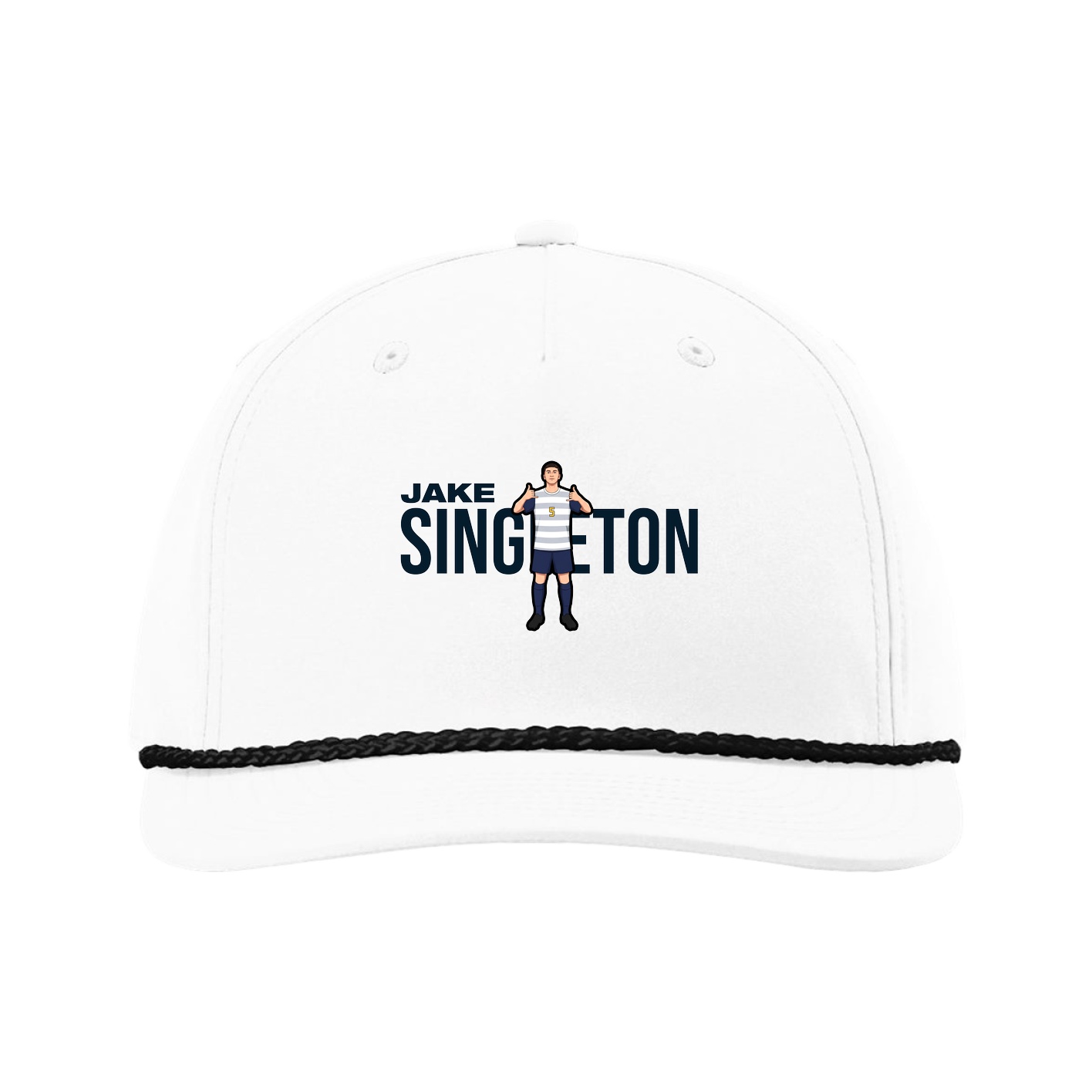 Five-Panel Classic Rope Cap — Player Name in White
