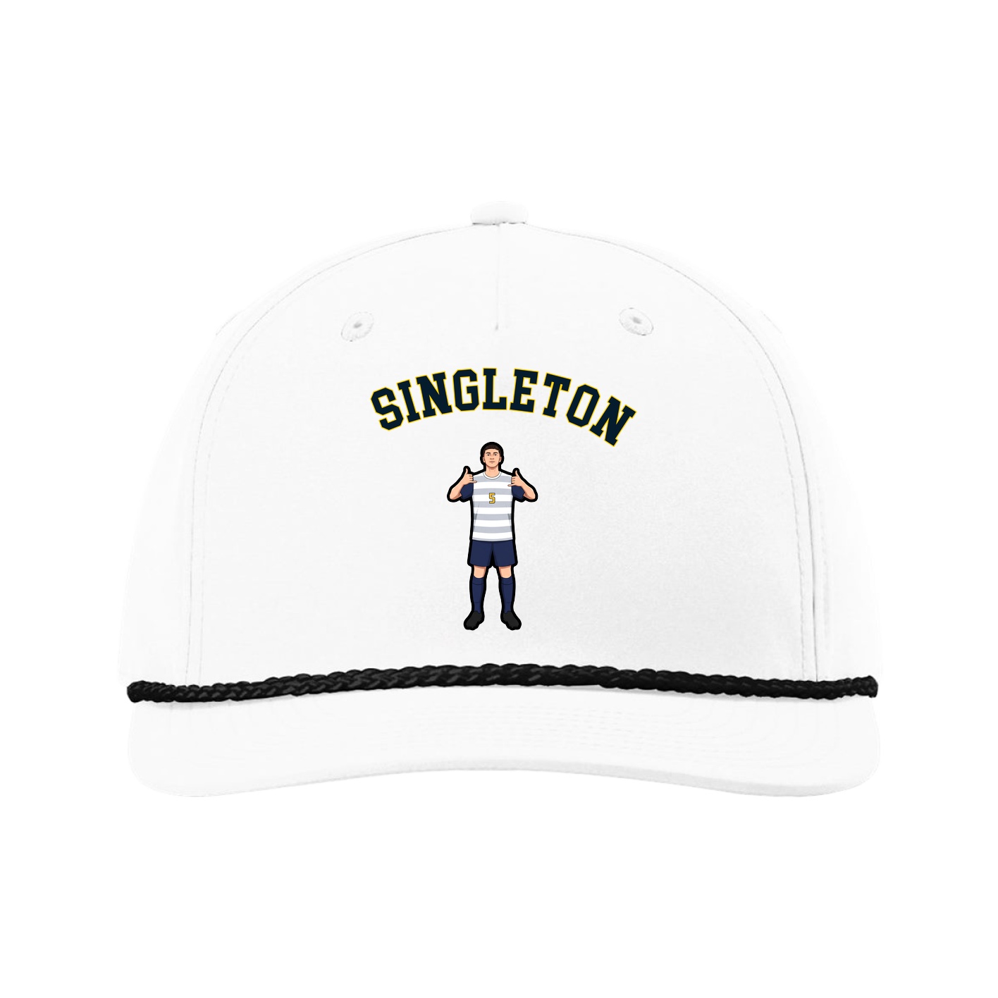 Five-Panel Classic Rope Cap — Shirsey Arch in White