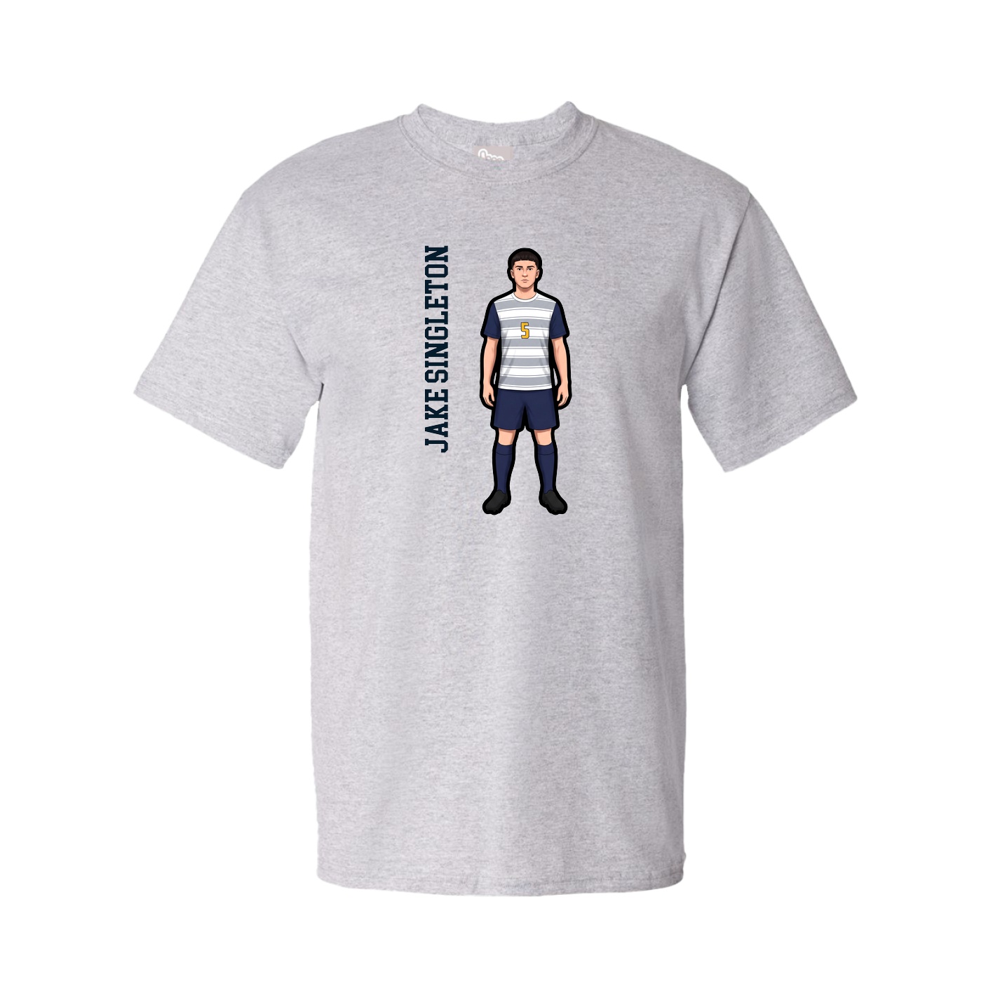 Tee — Name Vertical in Grey