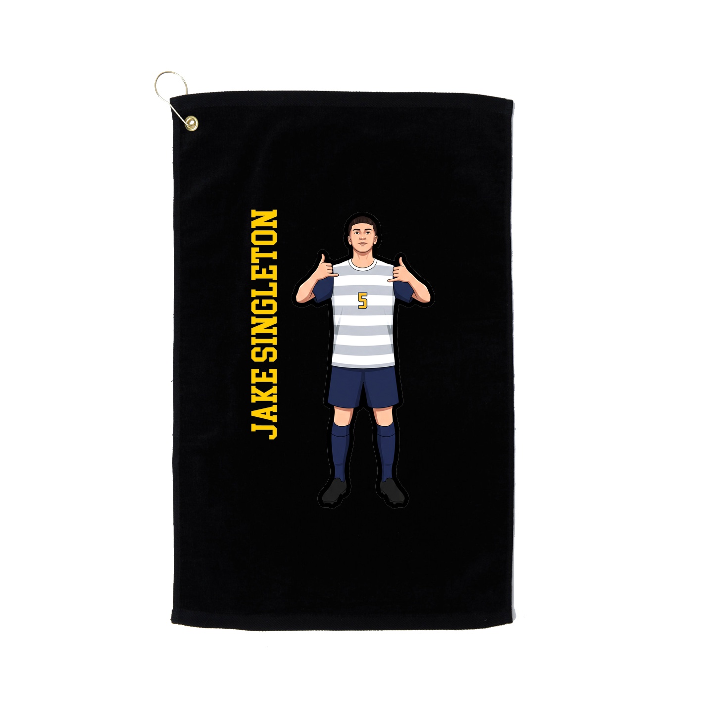Golf Towel — Name Vertical in Black