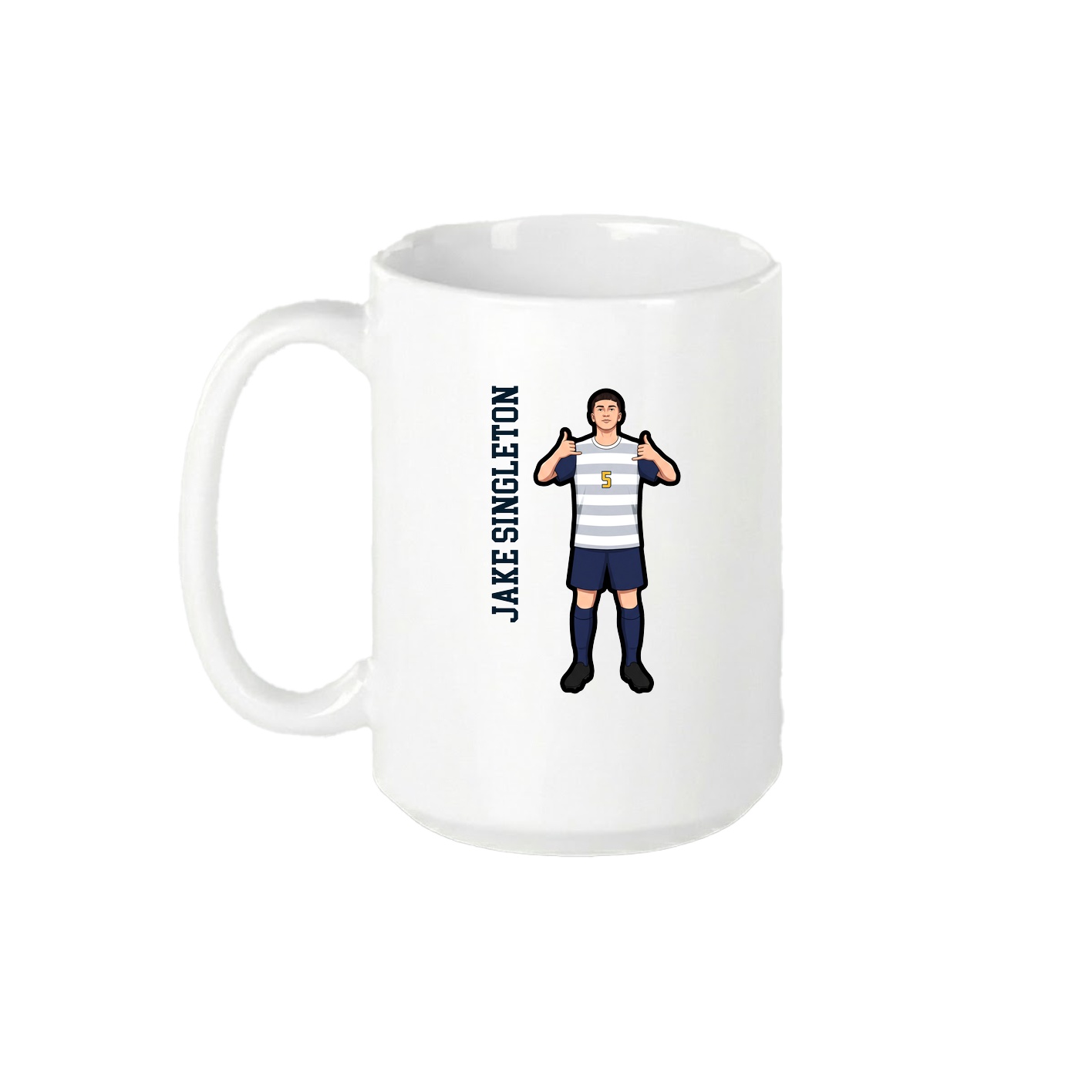 15oz Coffee Mug — Name Vertical in White