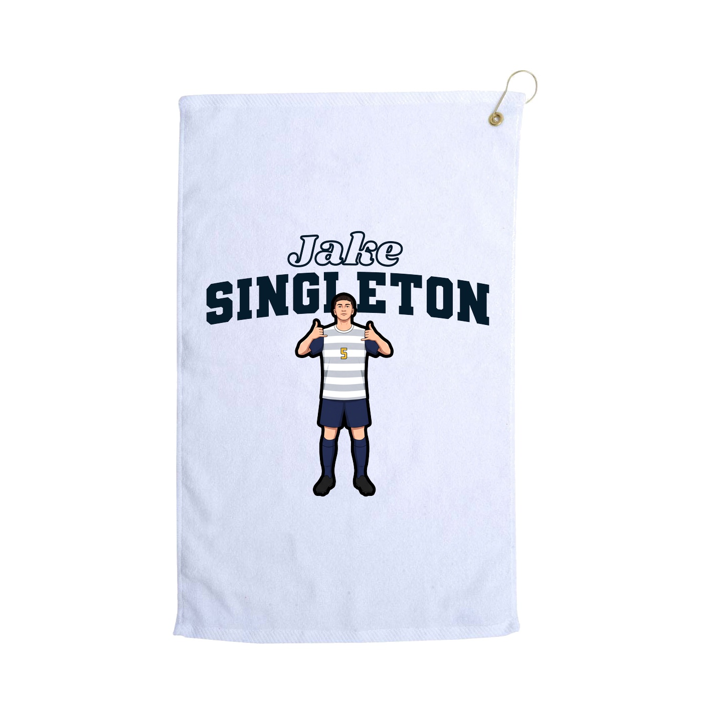 Golf Towel — Name Arch in White