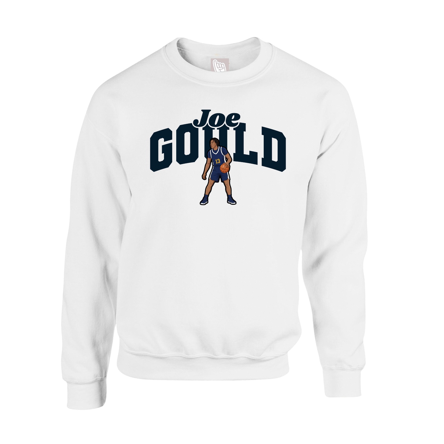 Fleece Crew — Signature Arch in White