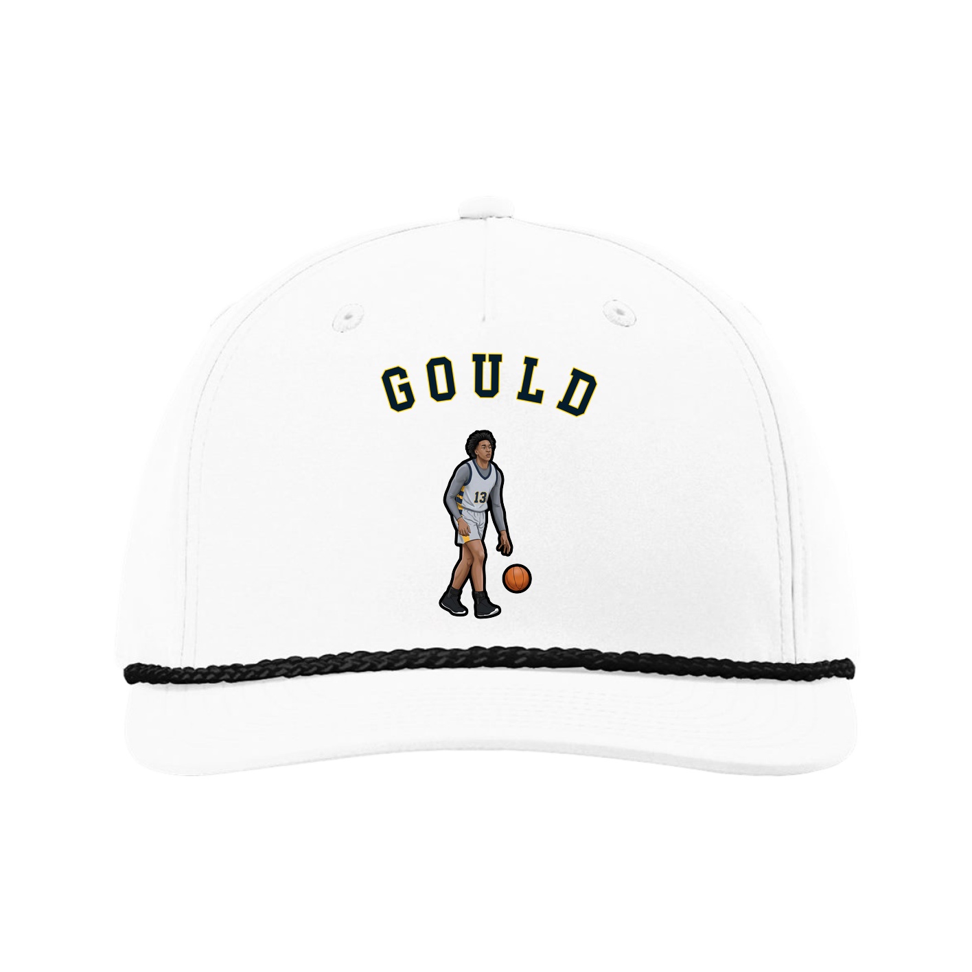 Five-Panel Classic Rope Cap — Shirsey Arch in White