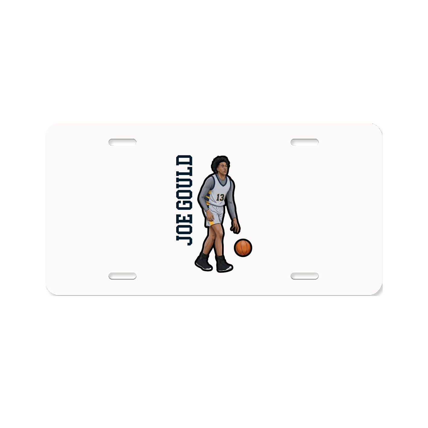 License Plate — Name Vertical in Classic
