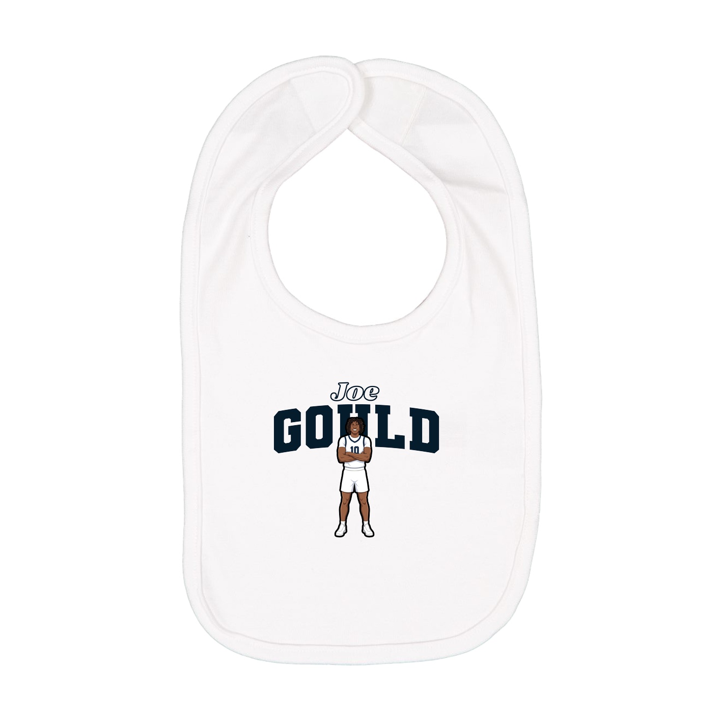 Infant Bib — Name Arch in White