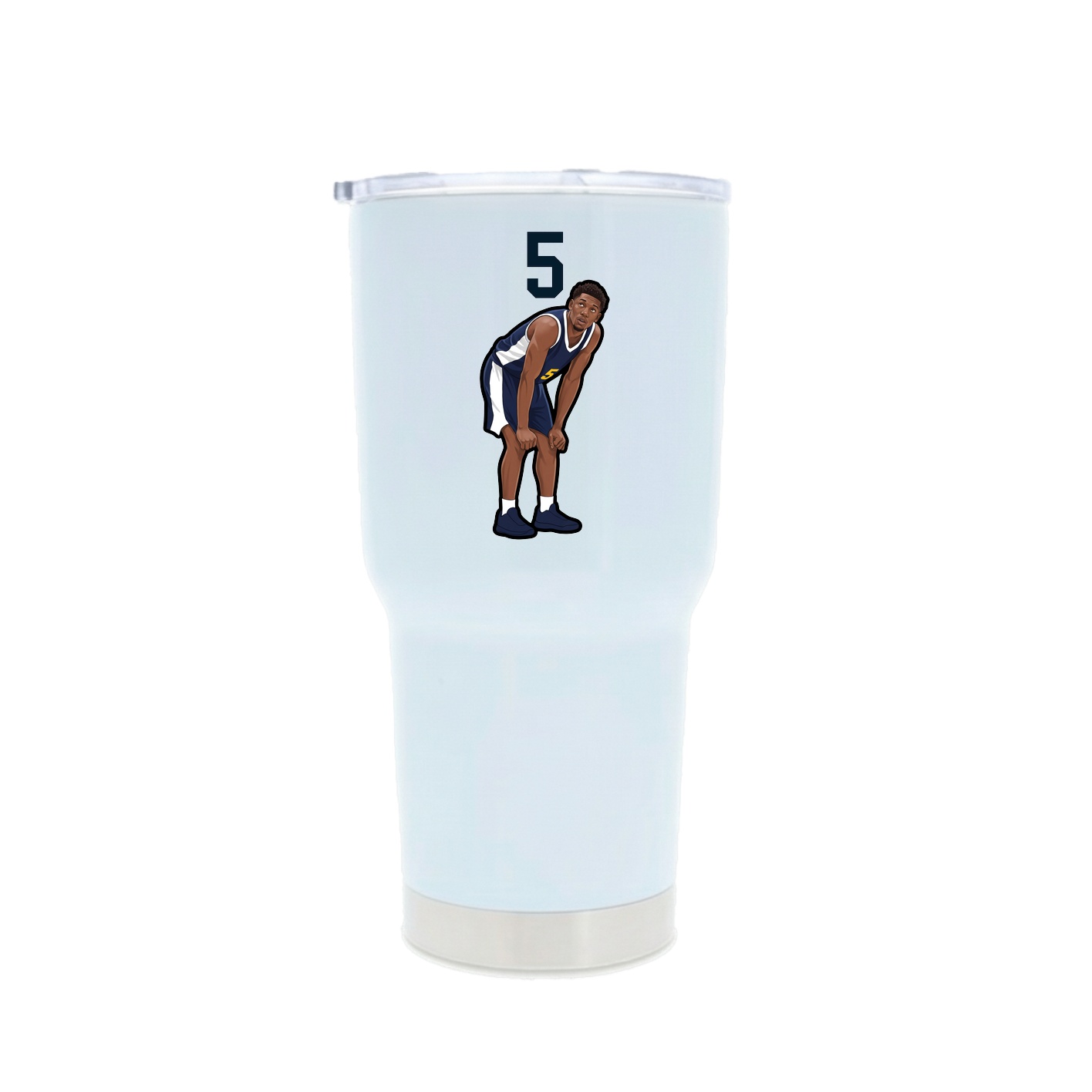 30oz Stainless Steel Tumbler — Number Top in White