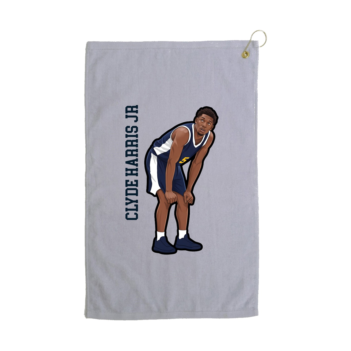 Golf Towel — Name Vertical in Grey