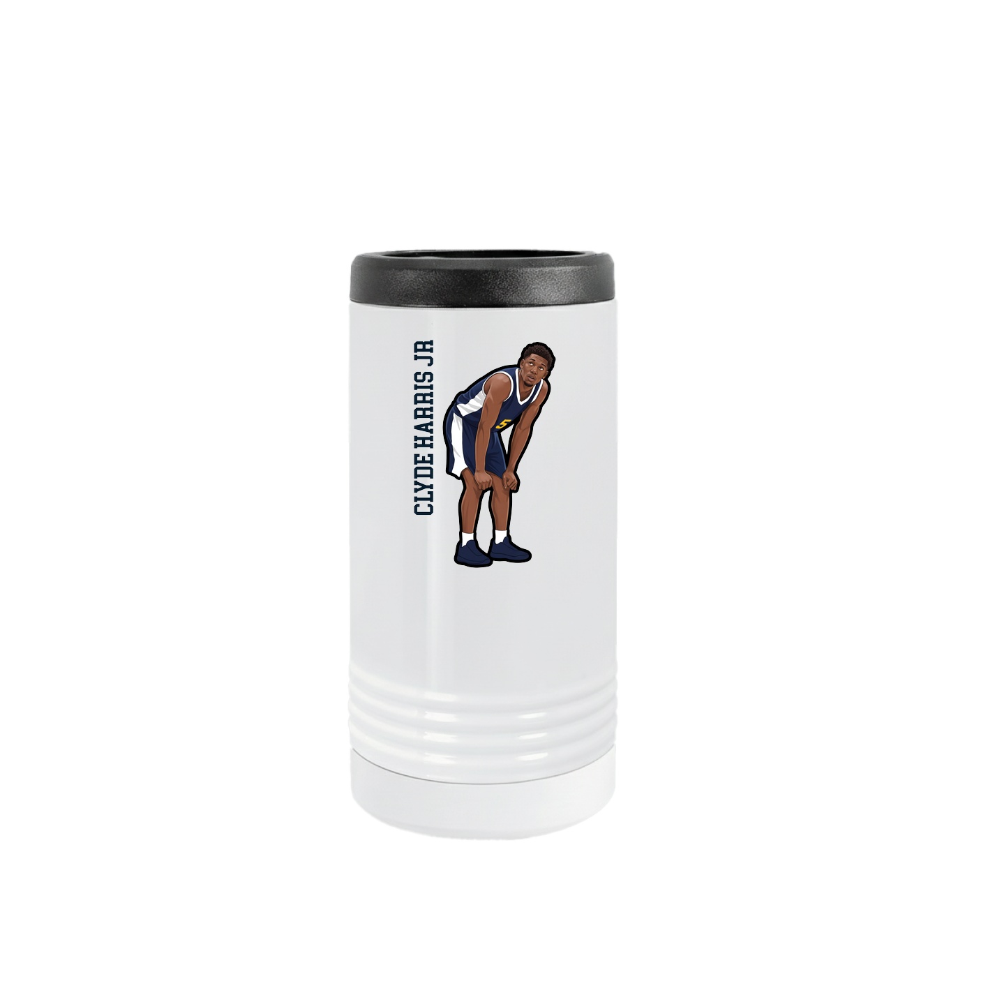 Slim Beverage Holder — Name Vertical in White