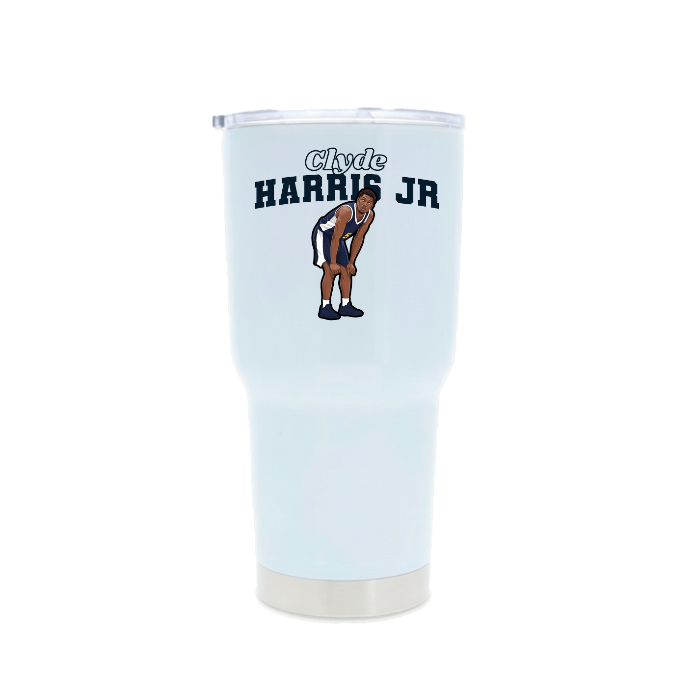 30oz Stainless Steel Tumbler — Name Arch in White