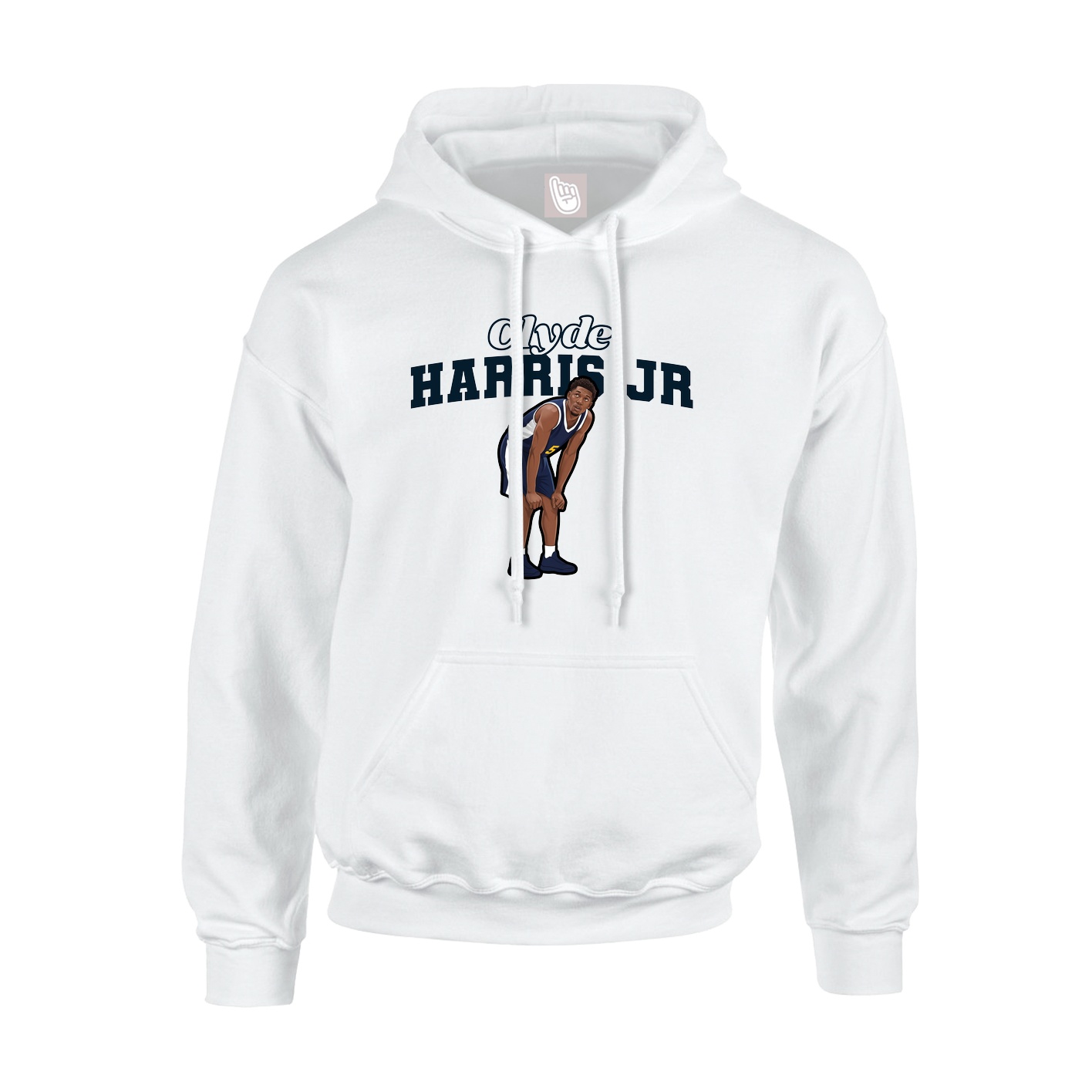 Youth Hoodie — Name Arch in White