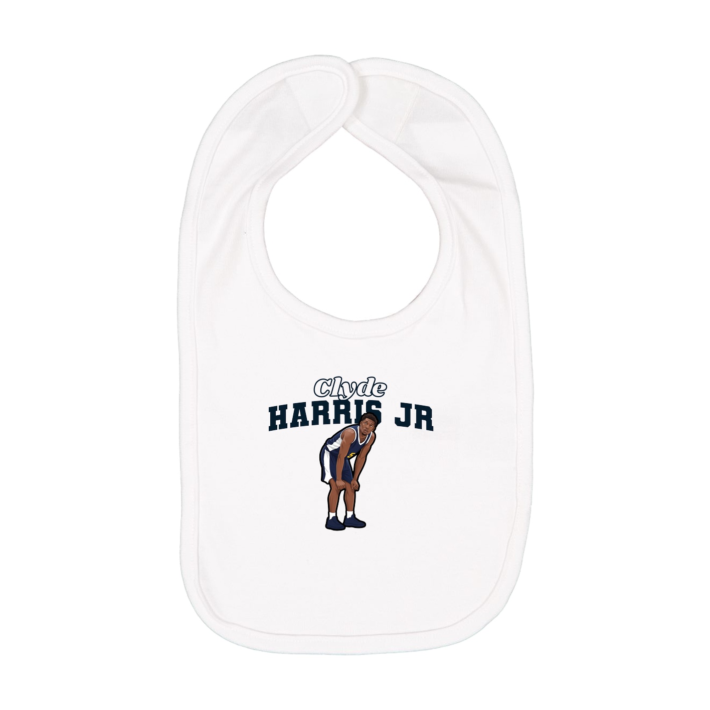 Infant Bib — Name Arch in White