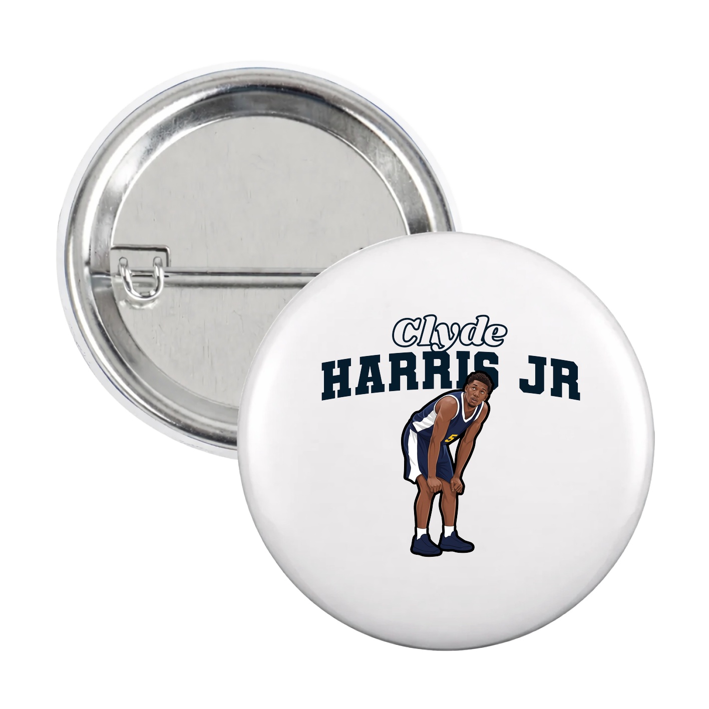 Game Day Button — Name Arch in White