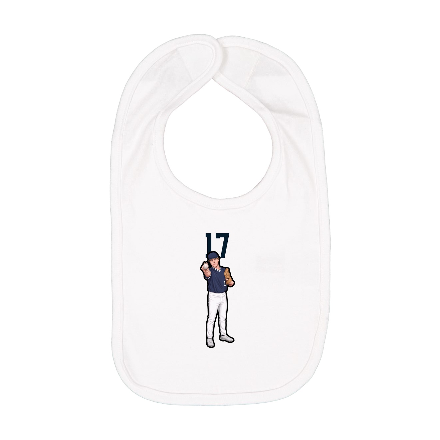 Infant Bib — Number Top in White