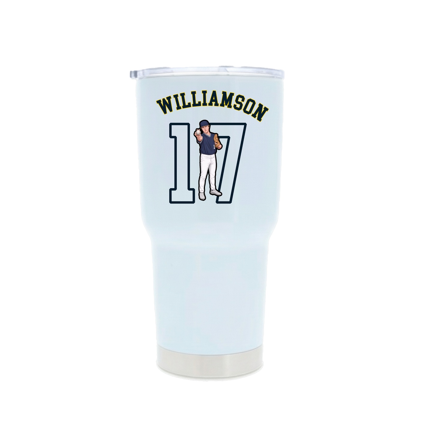 30oz Stainless Steel Tumbler — Shirsey Arch in White